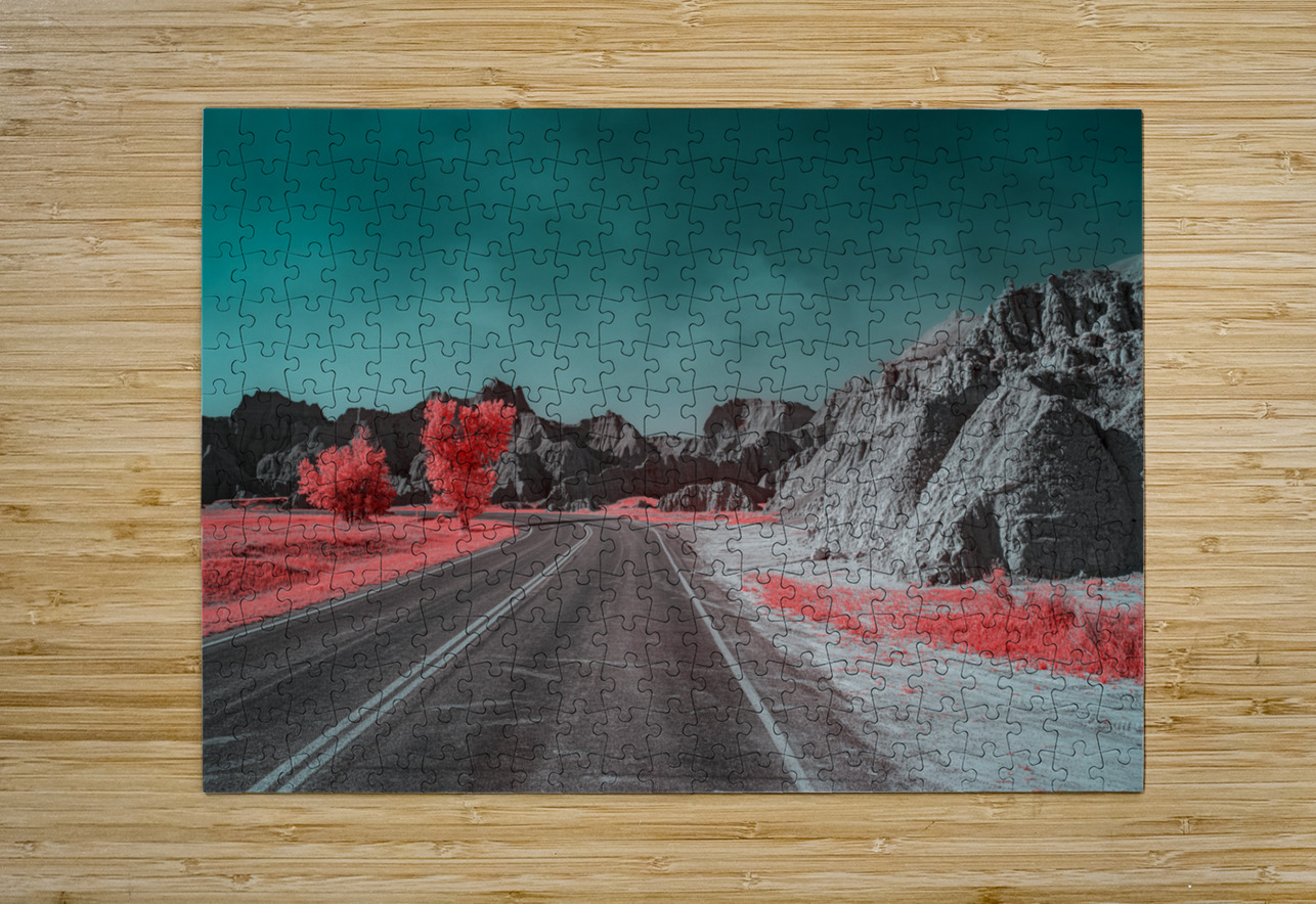 Pink Badlands Road Dream World Images Puzzle printing