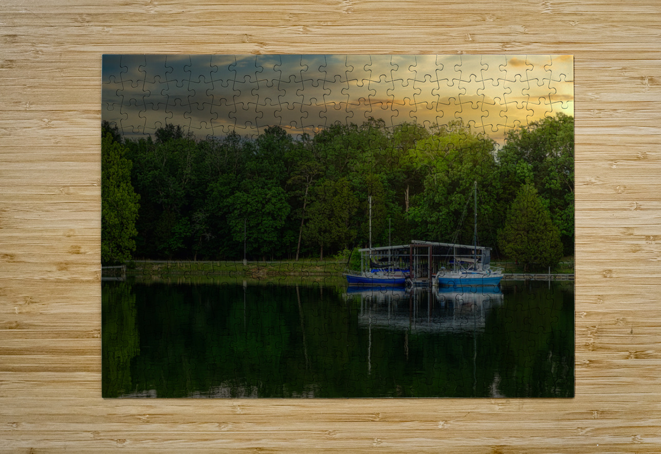 Blue Boat Sunet Dream World Images Puzzle printing