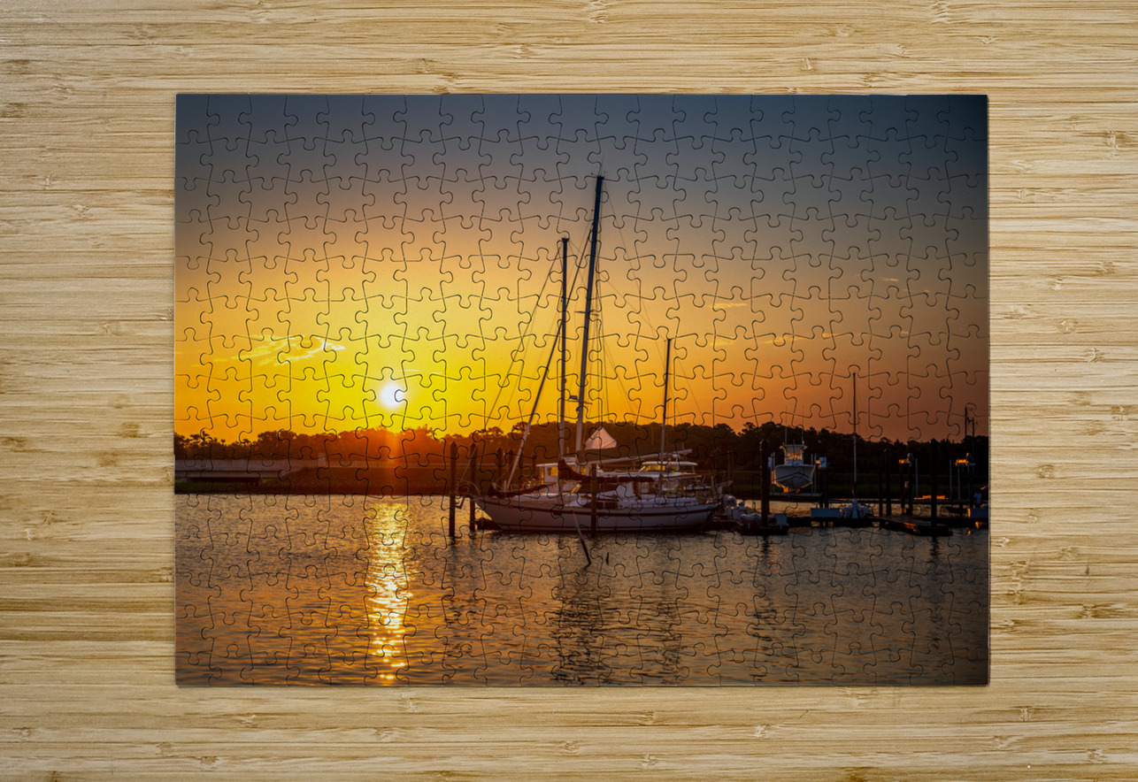 Sunrise Serenity: The Radiant Beauty of Beauforts Boats Dream World Images Puzzle printing