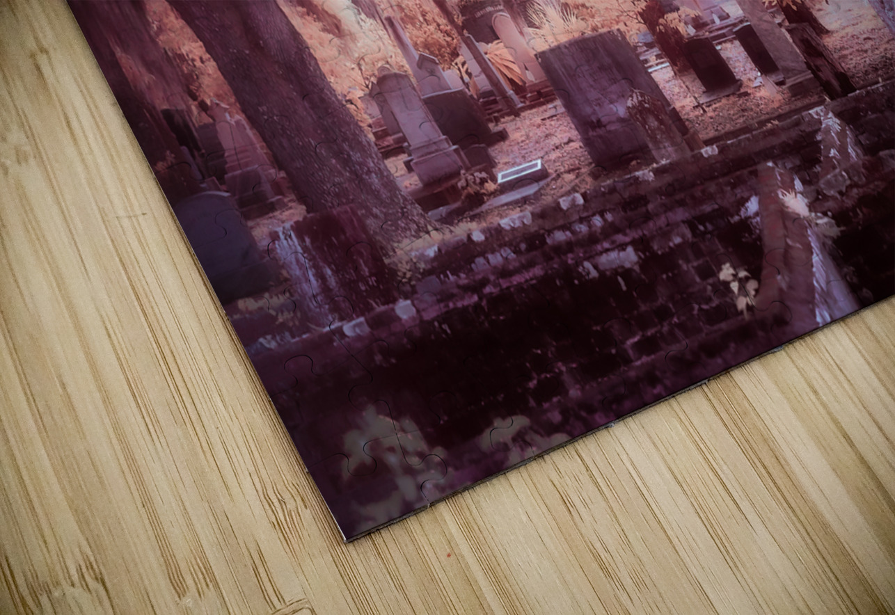 Springtime Serenity: A Moody Sunset at Oak Grove Cemetery Dream World Images Puzzle