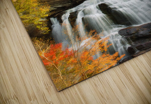 Autumnal Serenity: A Captivating Encounter with Cullasaja Falls NC Dream World Images puzzle