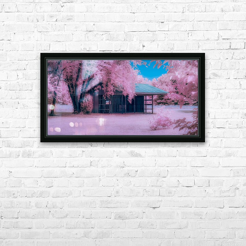 Infrared Delaware Barn HD Sublimation Metal print with Decorating Float Frame (BOX)
