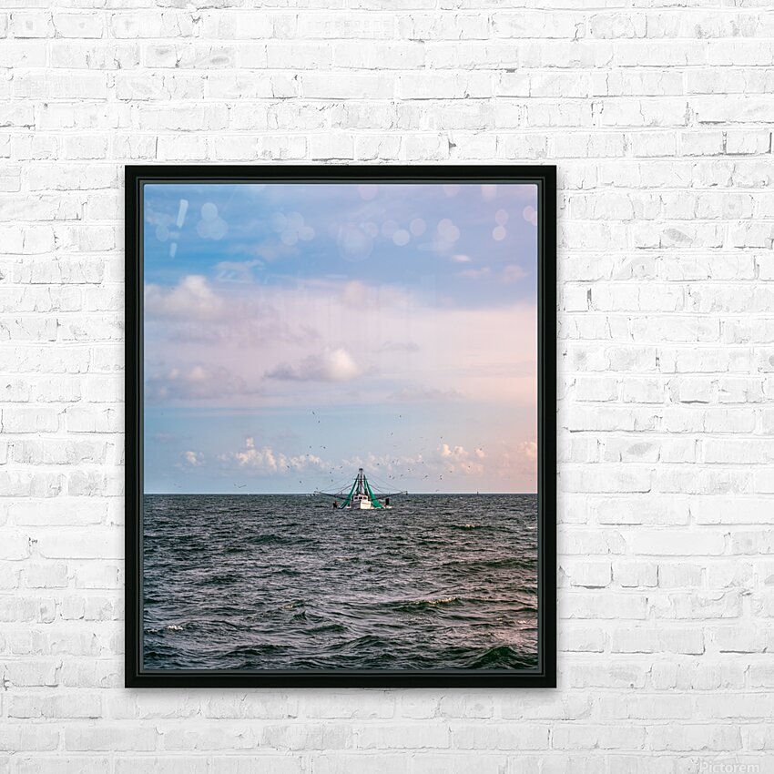 Fishing for Birds HD Sublimation Metal print with Decorating Float Frame (BOX)