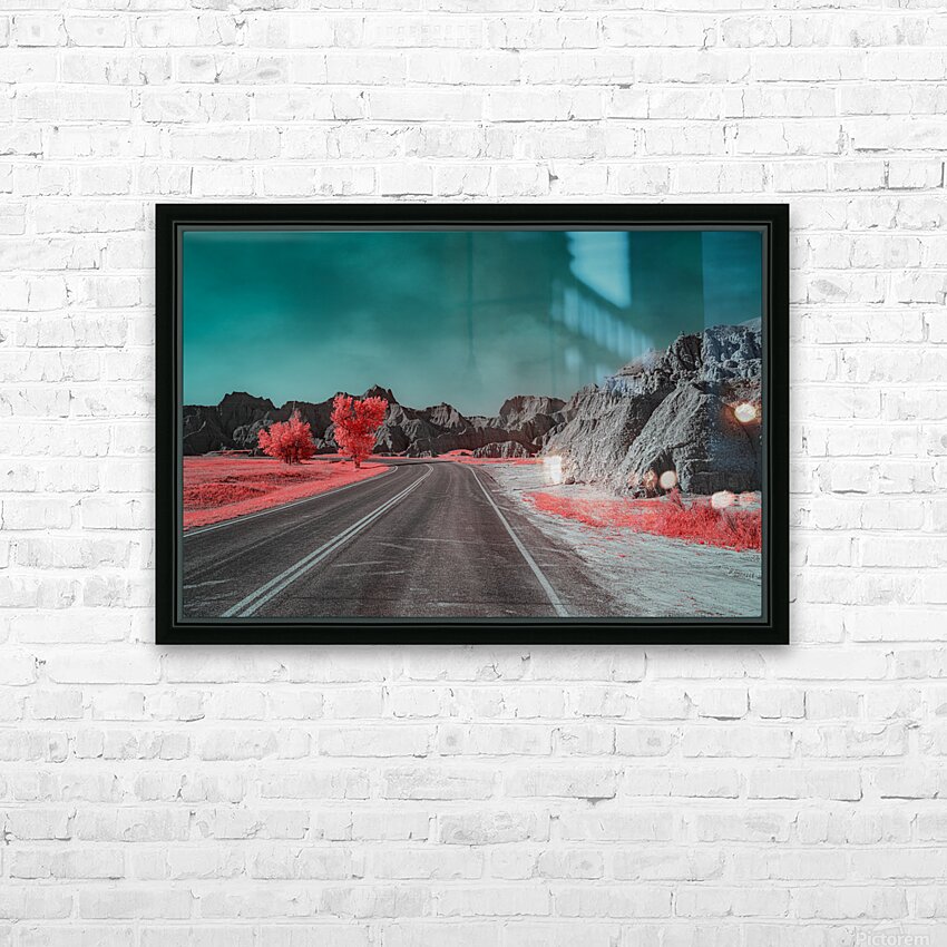 Pink Badlands Road HD Sublimation Metal print with Decorating Float Frame (BOX)