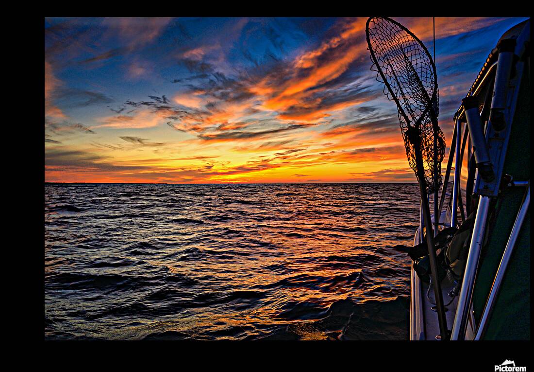 Sailing into Octobers Glow: A Maritime Adventure on the Waves Reproduction