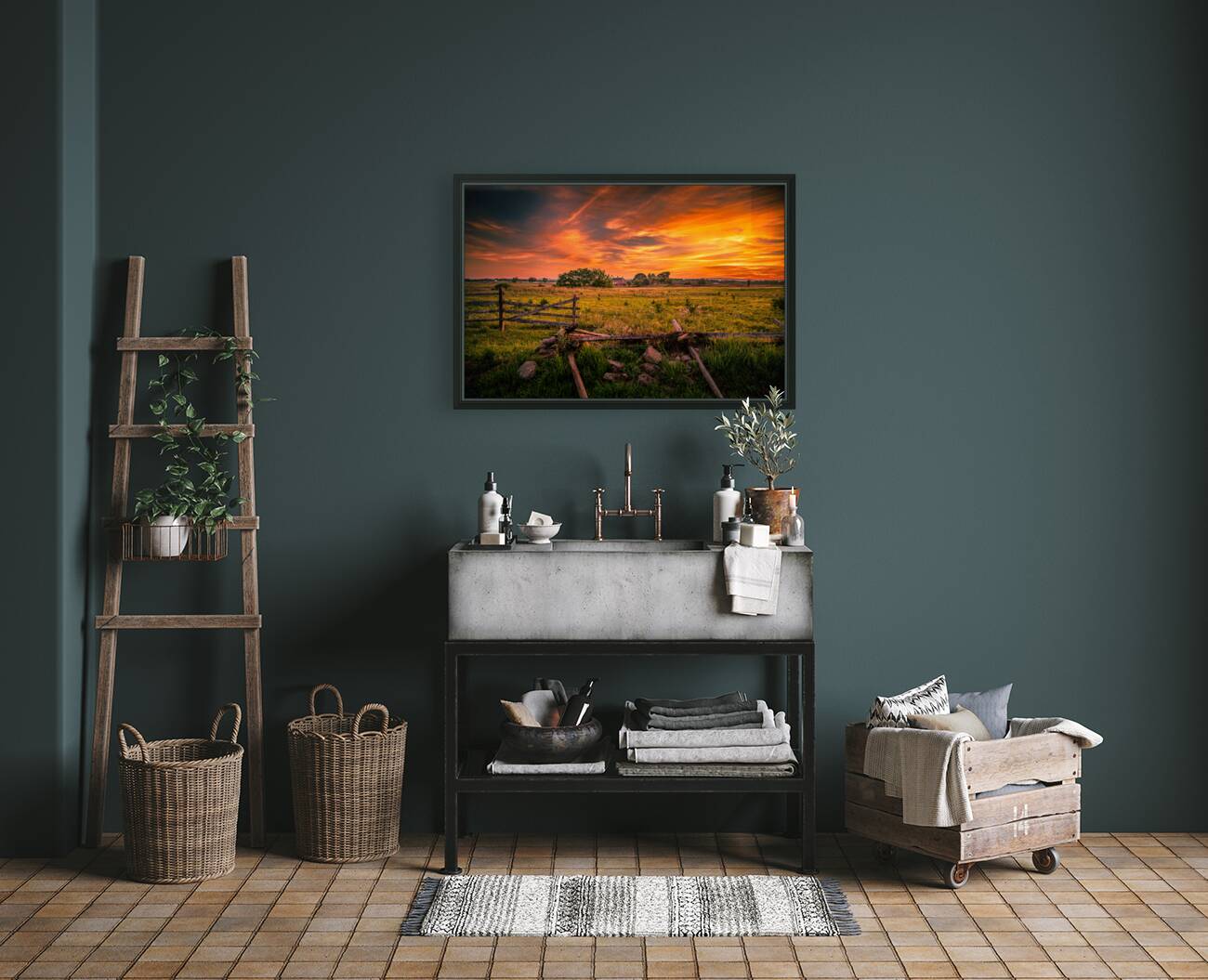 Fields of Fire: Sunset on the Codori Barn in Gettysburg Reproduction