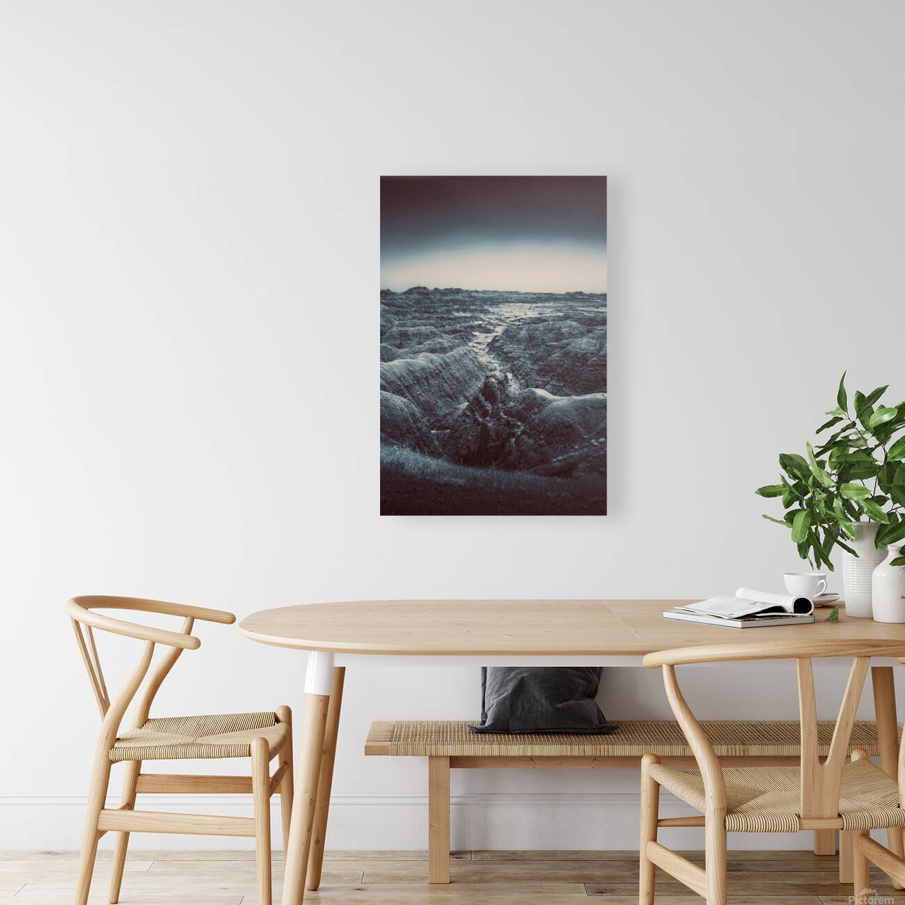 Shadows of the Earth: The Enchanting White River in Badlands Reproduction