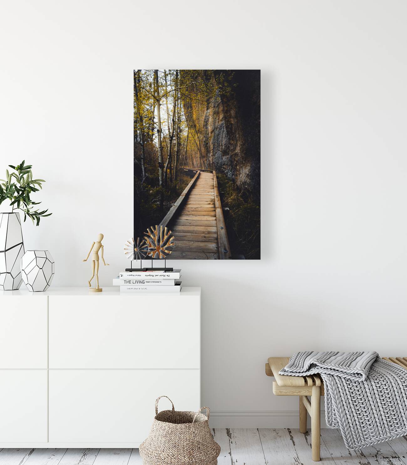 Wooden Trail Serenity: Capturing the Enchanting Rain Kissed Mome Reproduction