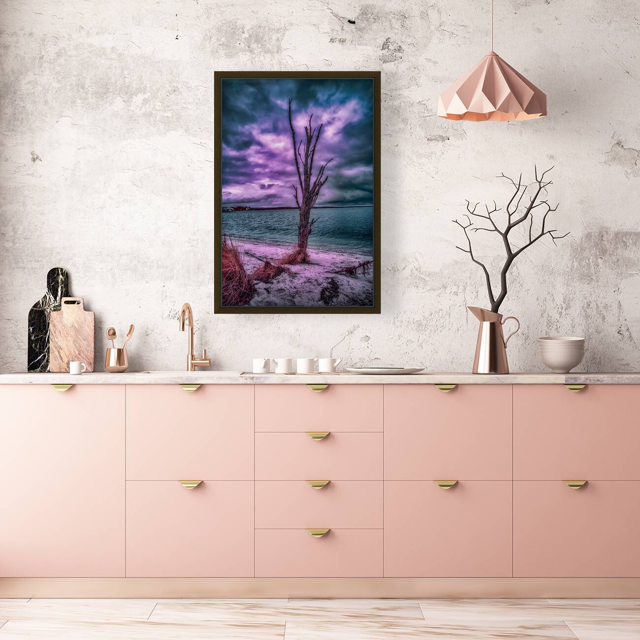 Mystical Resilience: Patuxent Rivers Purple Infrared Tree in a Storm Reproduction