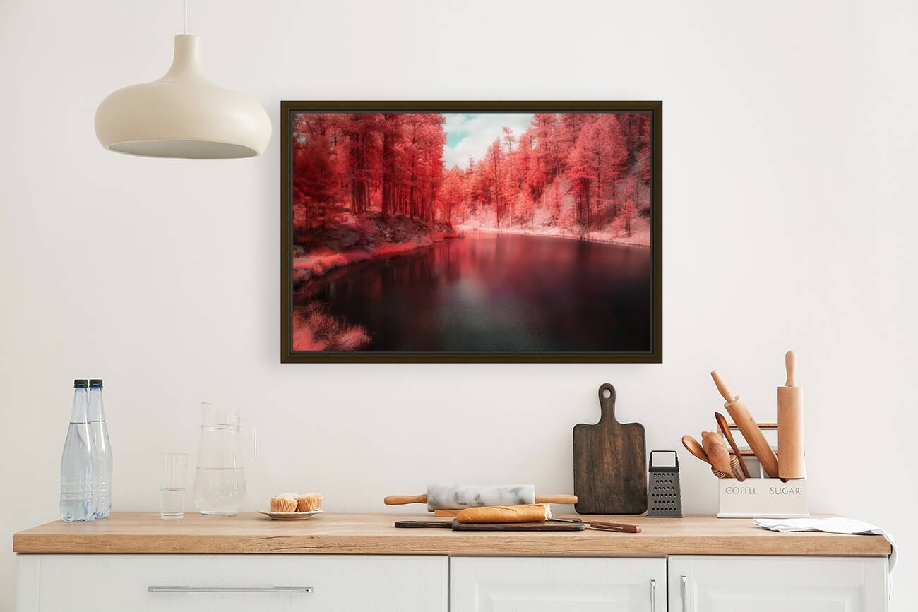 Radiant Tranquility: A Stroll Along Grace Coolidge Lakes Infrared Wonderland in South Dakota Reproduction