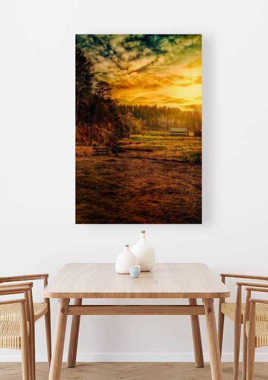 Golden Glow at Custer Ranch: A South Dakota Sunset by Dream World Images