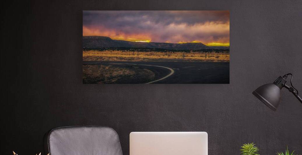 Roads Turn Under Fiery Skies by Dream World Images