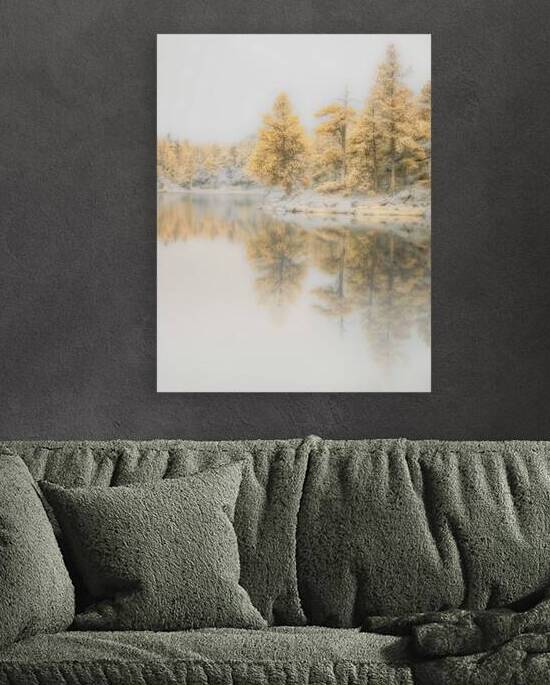 Lake Dreamscape: Misty Morning Serenity at Bismarck Lake by Dream World Images