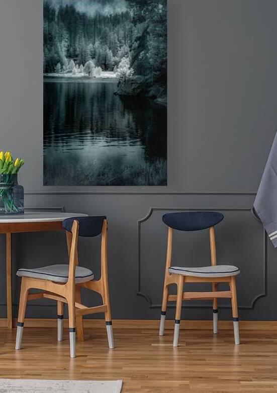 Enchanting Haze: Sylvan Lakes Smoky Pine Glow in Infrared by Dream World Images