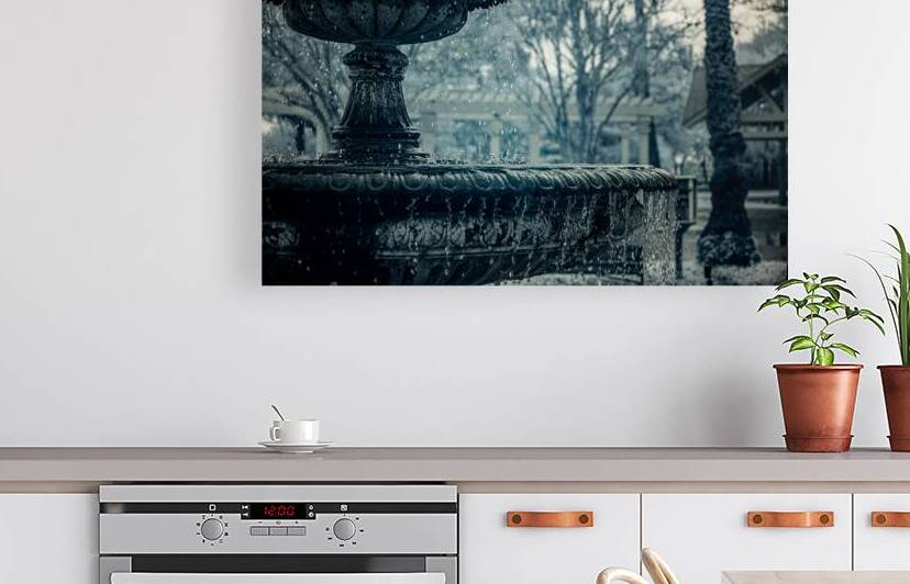 Rainy Day Wonders: Fountain Frozen in time in Saint Marys Georgia by Dream World Images