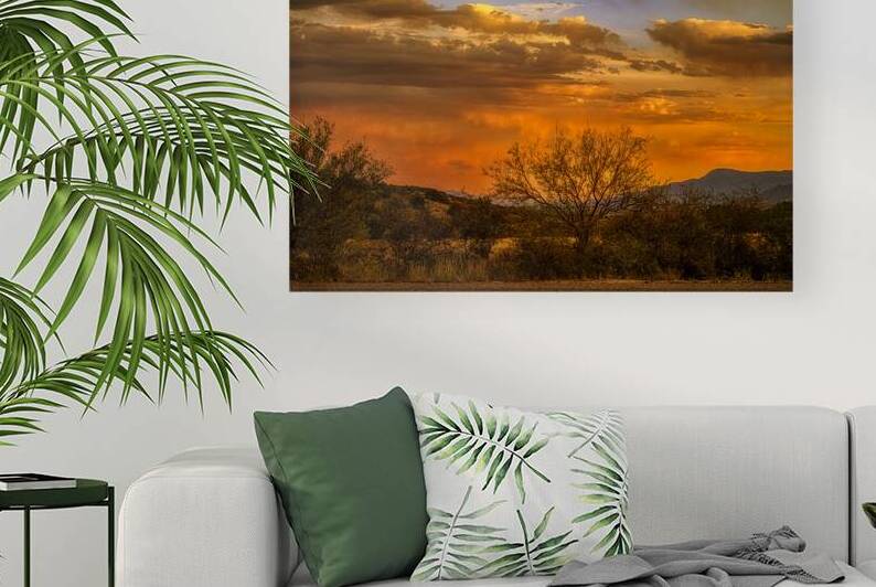 Burning Sky Over Silent Shadows by Dream World Images