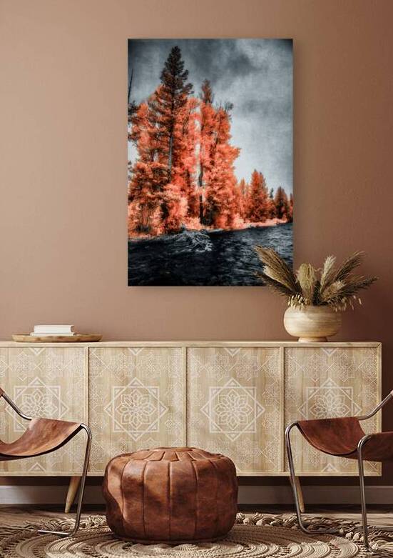 Lakeside Autumn Blaze   Infrared Fire by Dream World Images