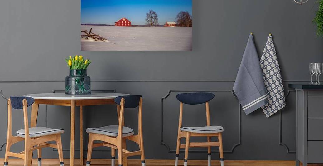 Red Barn Blue Silence by Dream World Images