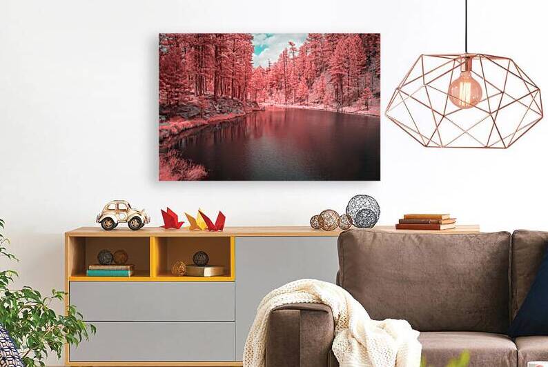 Radiant Tranquility: A Stroll Along Grace Coolidge Lakes Infrared Wonderland in South Dakota by Dream World Images