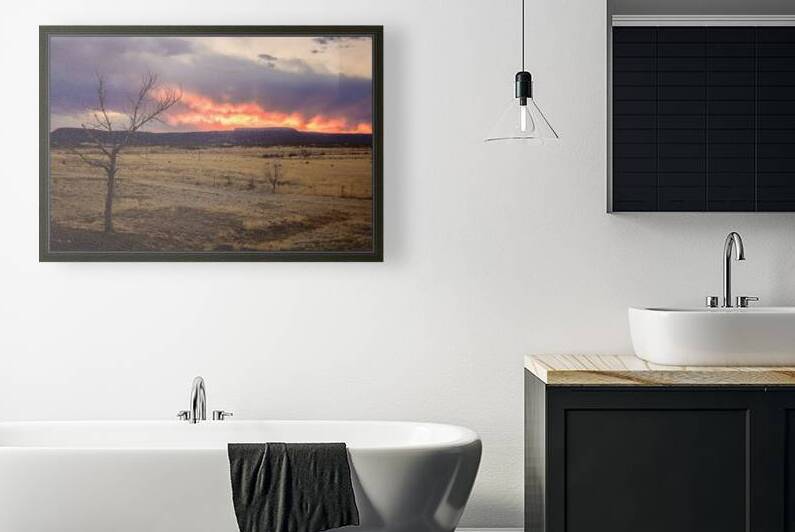 Heavens Blaze: Sunset Symphony in Cold Beer New Mexico by Dream World Images