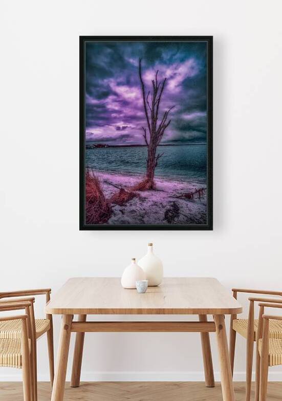 Mystical Resilience: Patuxent Rivers Purple Infrared Tree in a Storm by Dream World Images