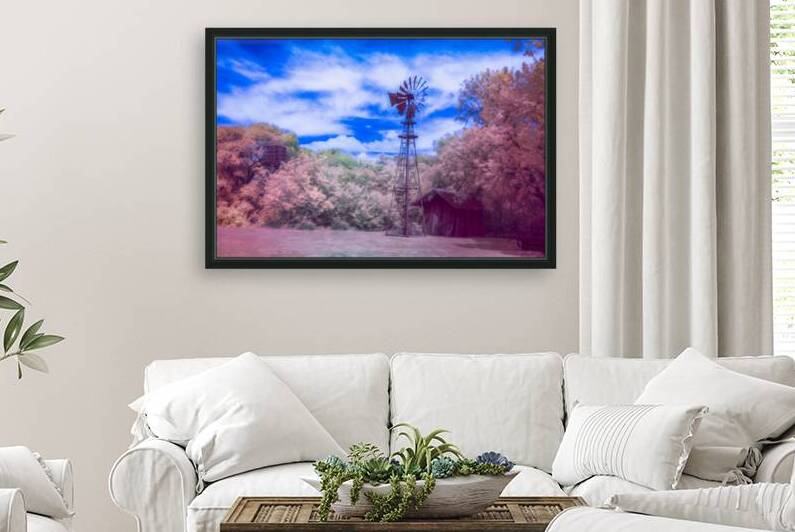 Windmill Whispers: Rustic Charm Amidst the Farm Fields by Dream World Images