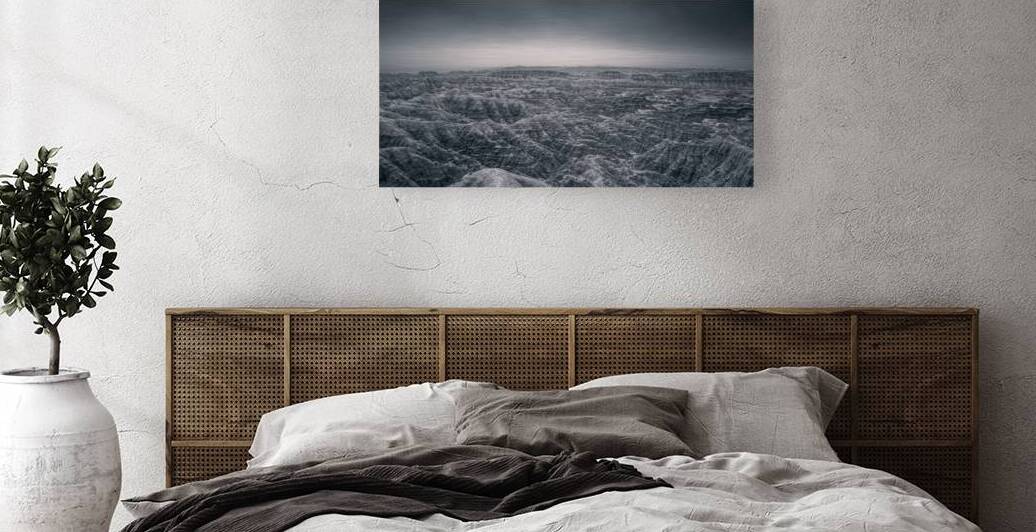 Ghostly Vistas: Exploring the Badlands in Infrared Majesty by Dream World Images