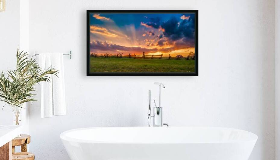 God Rays Over Gettysburg: Sunset at the 73rd New York Volunteer Infantry Regiment by Dream World Images