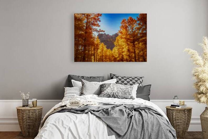 Mount Rushmore Yellow Glow: Infrared Beauty Amidst the Trees by Dream World Images