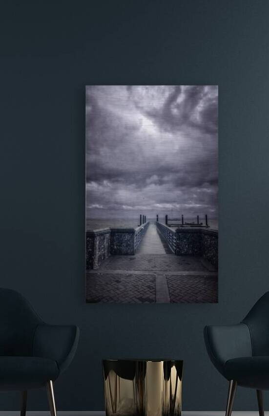 Pier Perspectives: Moody Sky Gazes Over Saint Marys Georgia by Dream World Images