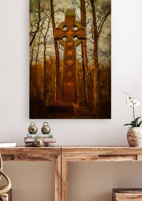 Celtic Cross: A Spiritual Journey Through Woodland Serenity by Dream World Images